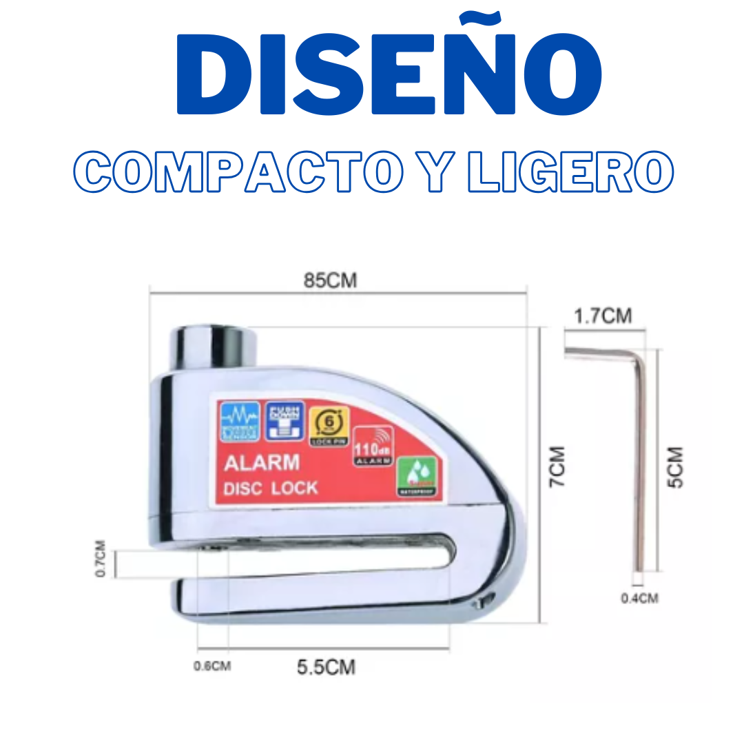 PROMO Candado con Alarma Para Disco De Moto