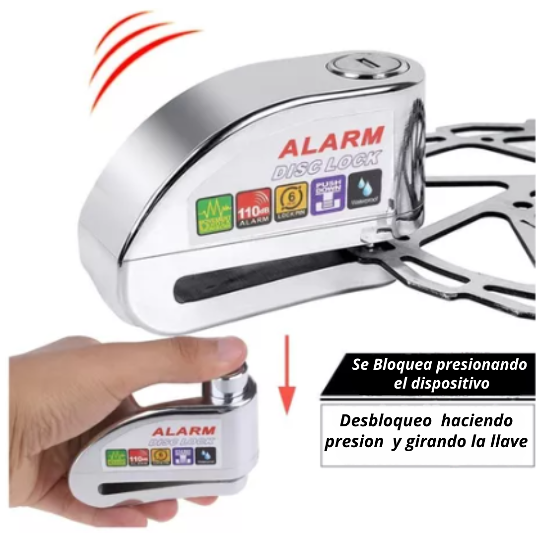 PROMO Candado con Alarma Para Disco De Moto