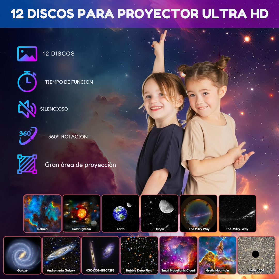 PROYECTOR GALAXIA PLANETARIO 12 en 1